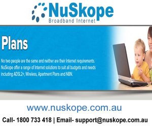 We provide reliable and affordable ADSL plans for high speed internet and also offer fast & cheap internet plans for your business needs. You will also find special ADSL business deals, WDSL and Naked ADSL plans at nuskope.com.au

To get more details about it, you may visit at http://www.nuskope.com.au/naked-adsl.php