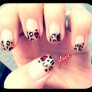 leopard print french tips