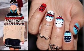 Winter Sweater Nail Art I Tommy Hilfiger Inspired