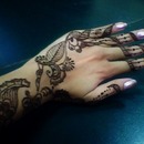 Silver Nail polish with Henna work
