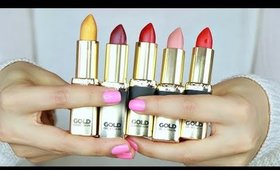 Labiales Gold Obsession de L'oréal, primera impresión + swatches ||| Lilia Cortés