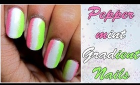 Peppermint gradient nails | Easy nail art Tutorial