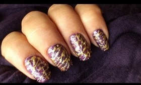 James Bond Nail Polish Designs - 2012 Bond girls nail art collection design in gold spun sugar
