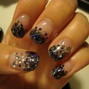 Black Glitter Gel Nails