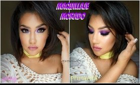 Maquillaje de PRIMAVERA en MORADO / Purple spring makeup tutorial| auroramakeup