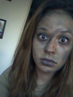 camo make-up with fake blood