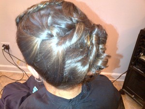 Incorporating french braid, waterfall and twists.  More info at http://beautybylindsay.blogspot.com/2012/05/derbylicious-updo-tips.html