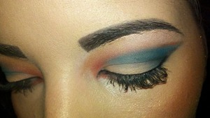 A fun look i did for summertime using the complimentary blue and orange pigments