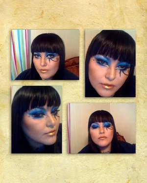 Cleopatra look in blue and gold with an arabic twist