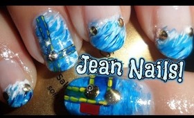 Easy Jean Nails! ❤ Fan Brush Technique
