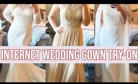 TRYING ON INTERNET WEDDING GOWNS | $220 & UNDER JJsHOUSE WEDDING DRESSES