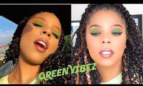 sexy green smokey eye makeup | james charles brush set & morphe palette