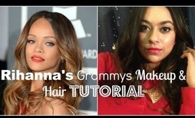 Rihanna's Grammy Makeup & Hair Tutorial
