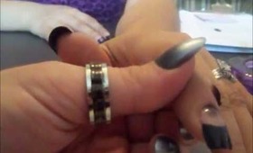 Easy black acrylic nails
