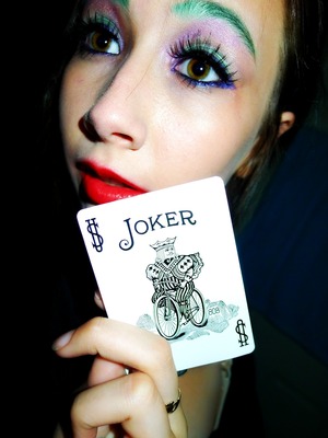 The Joker inspired make-up.