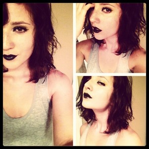 Black lipstick.