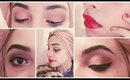 Classic diva red lip + Smokey winged Cat eye makeup tutorial ♡