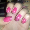 pink glittery nails
