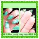 Baby stiletto acrylics I did for St. Patrick's day