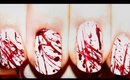 BLOOD SPLATTER NAIL ART / HalloweenXTRA 12