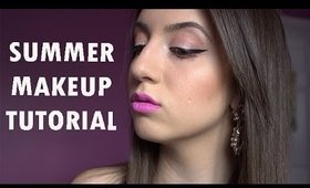 TALK-THROUGH: Glitter Eyes & Bright Lips! Summer Makeup Tutorial