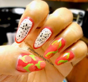 Was in a fruit scene move so decided to do some dragon fruit.  http://justtisems.blogspot.com/2012/07/double-slap-those-nails-but-theyre-done.html