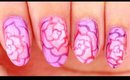 Ombre Roses nail art