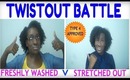 Natural Hair: Twistout on Stretched Hair vs Twistout on Freshly Washed Hair