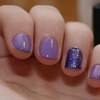 Purple Glitter accent nail.