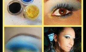 Blue & Yellow cut crease