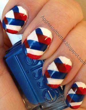Braided red white and blue patriotic nails! 