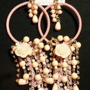 Salmon pink dangle earrings