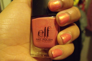 elf's Coral with Maybelline's "express finish diamonds".