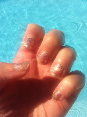 Sephora gold glitter nail varnish.
