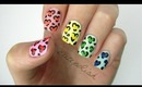 Rainbow Heart Leopard Nails