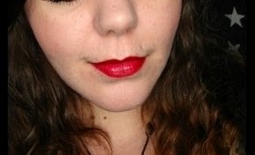 Festive Winter Bronze Makeup and Bright Red Lips!