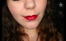 Festive Winter Bronze Makeup and Bright Red Lips!