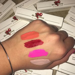 Swatch of Brave Beauty Cosmetics lip glosses 