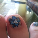 nail blue flower