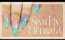 Sparkly Mermaid nail art