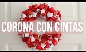 Especial de Navidad: ¿Cómo hacer una CORONA navideña con CINTAS?- Kathy Gámez