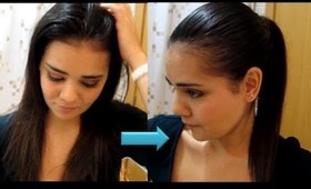 DIRTY HAIR INTO A SLEEK PONYTAIL (3 MIN ONLY)