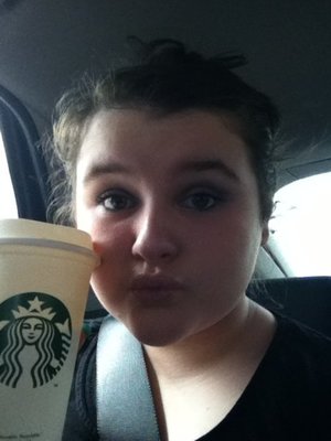 My nude make up look and drinking some  Starbucks on a long road trip. Xx. Who loves Starbucks. 