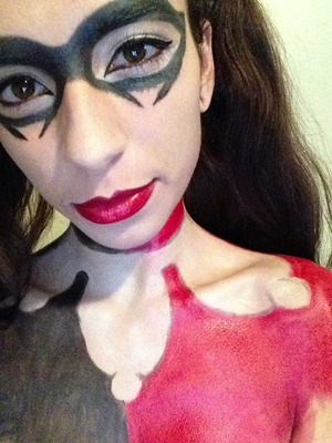 All products used can be bought at wal-mart. No body paint used. I'm all out body paint so i just used random stuff! :)