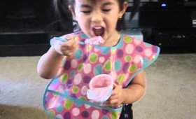 Aaliyah discovers yogurt.