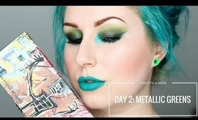 URBAN DECAY BASQUIAT - DAY 2: METALLIC GREENS | 1 PALETTE FOR A WEEK