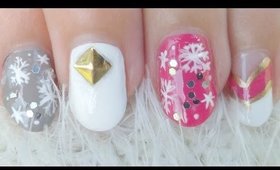 Crystal Snowflake Nail Art (Girly!)
