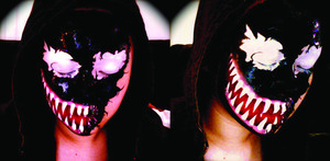 Painted a Venom mask on my face using face paint! Enjoy! :D

http://www.youtube.com/watch?v=M8S8Cod_L78&feature=plcp
