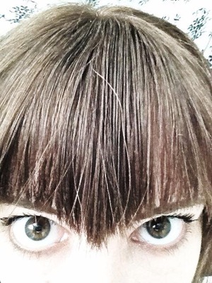 Attempted to cut my own bang in the V shape (how appropriate ;p)
