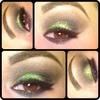 Green Eyeshadow  With Glitter Smokey Eye Look 